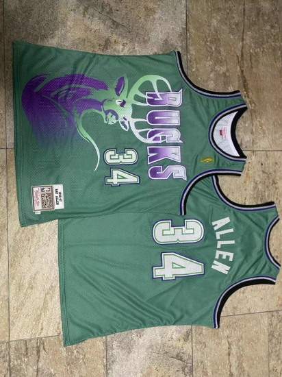 Maillot de Basket #34 Ray Allen 1996-97 Bucks authentique Vert